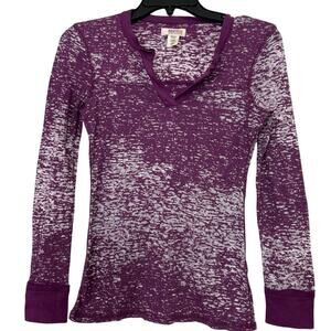 Route 66 Y2K Purple Burnout Thermal Long Sleeve Top Vintage 2000s Grunge XS